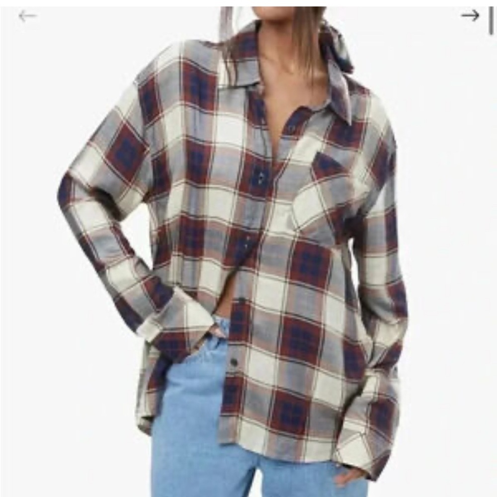 Plaid We Wore What Button-Up Shirt NWT XS/XXS